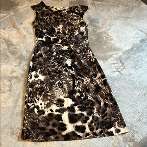 Kenneth Cole New York Black and White Sheath Midi Dress